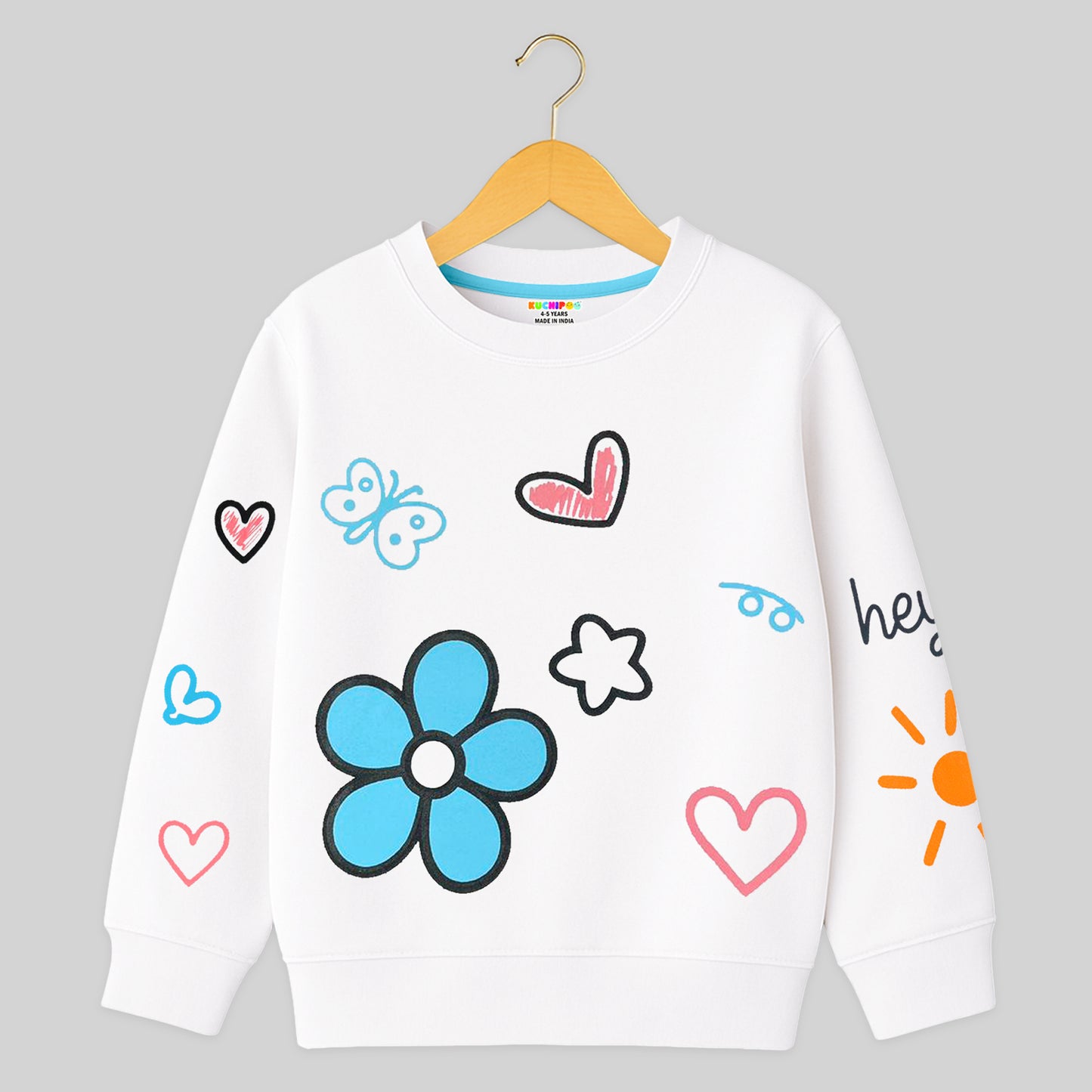 Kuchipoo Girls Regular Fit Winterwear Sweatshirt