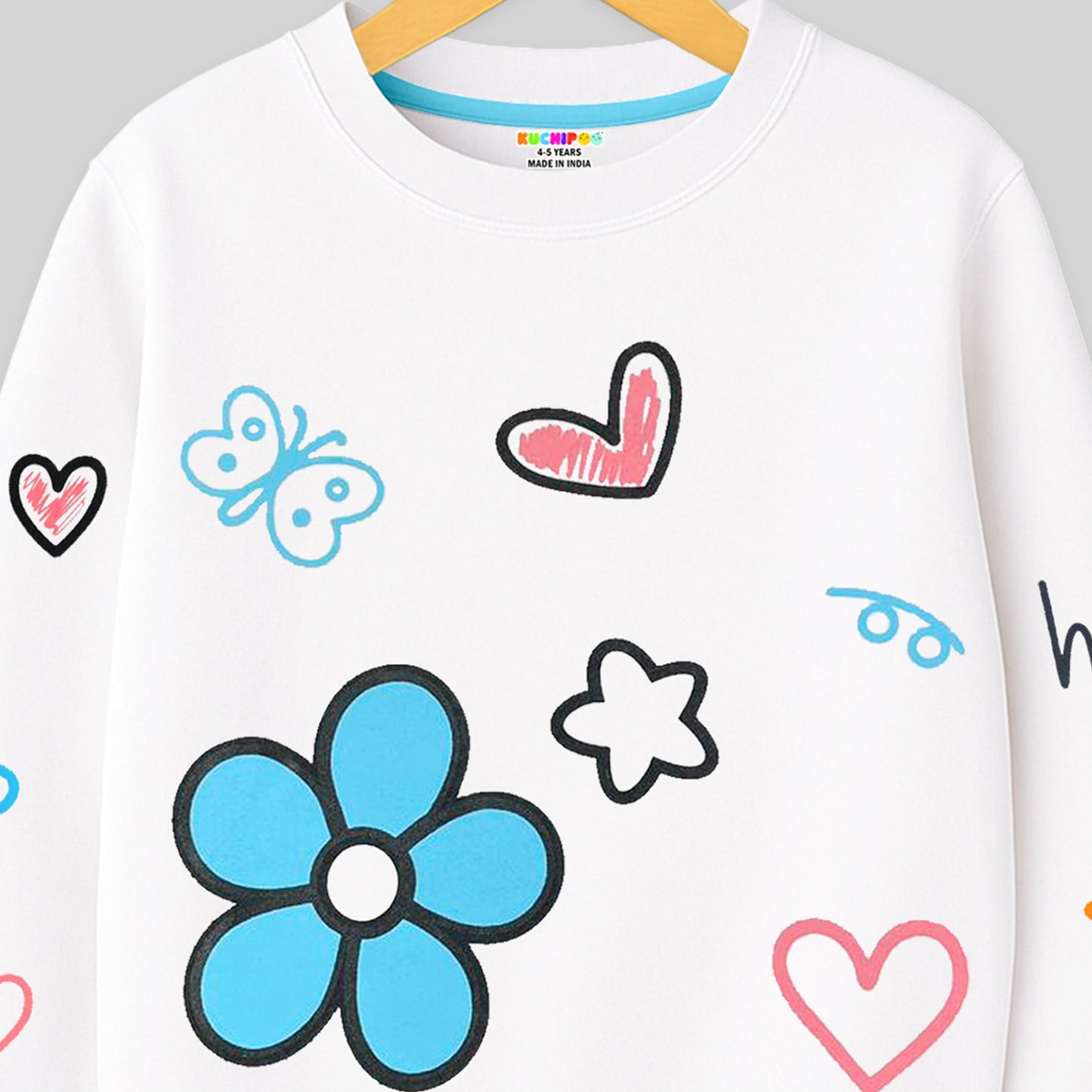 Kuchipoo Girls Regular Fit Winterwear Sweatshirt