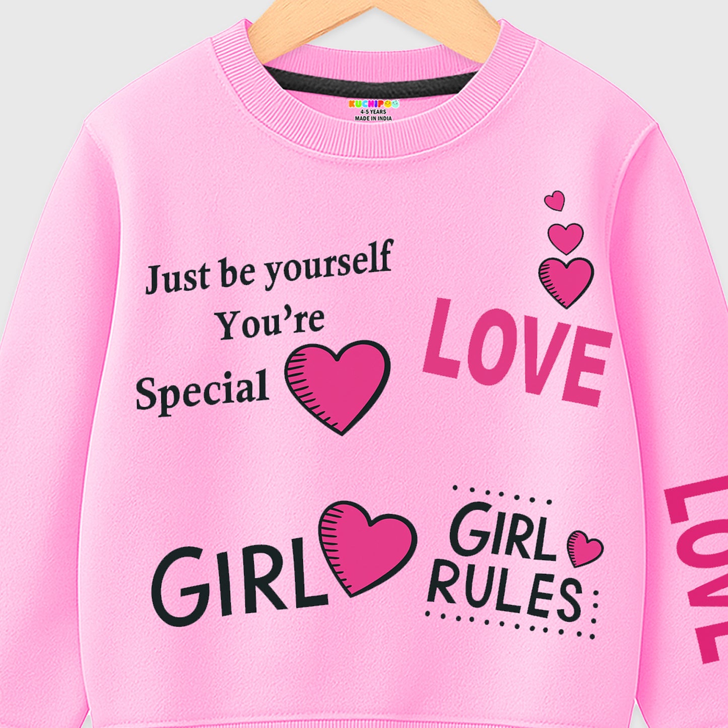 Kuchipoo Girls Regular Fit Winterwear Sweatshirt