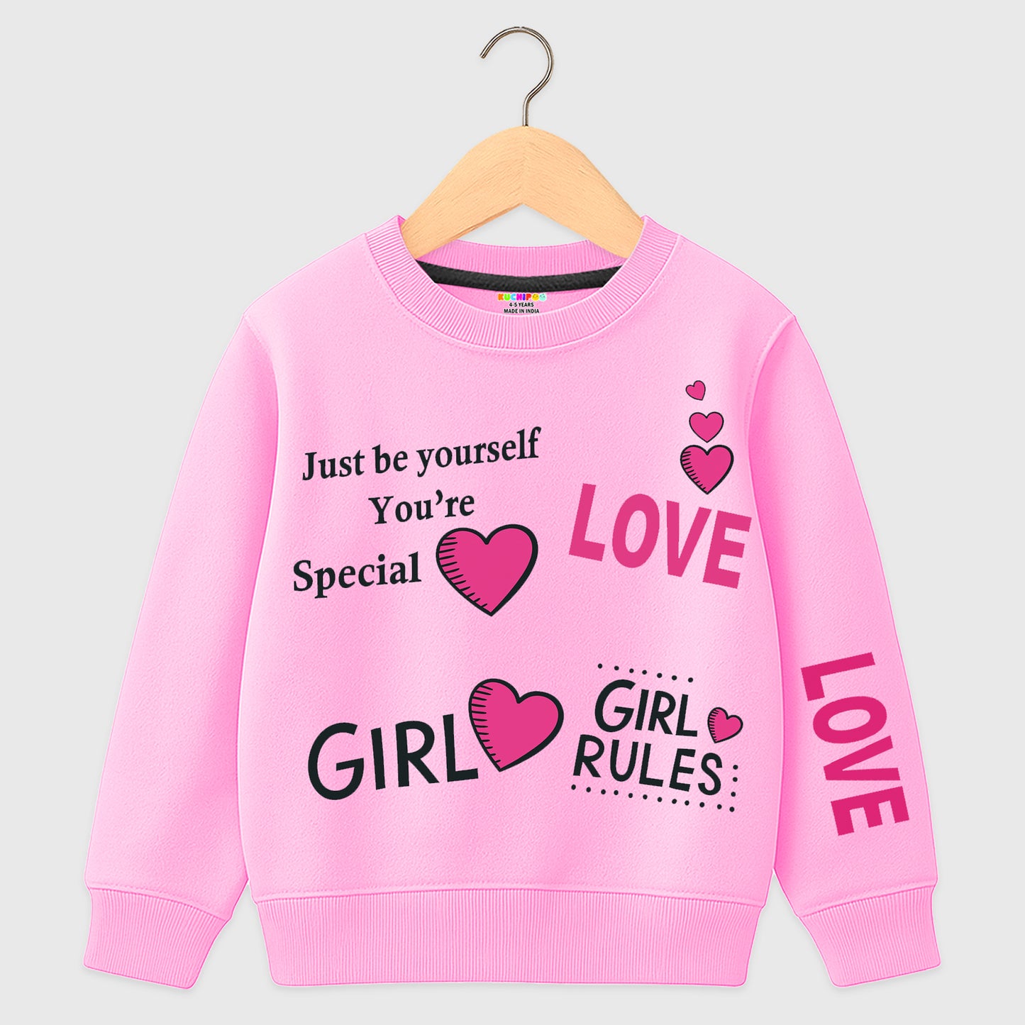 Kuchipoo Girls Regular Fit Winterwear Sweatshirt