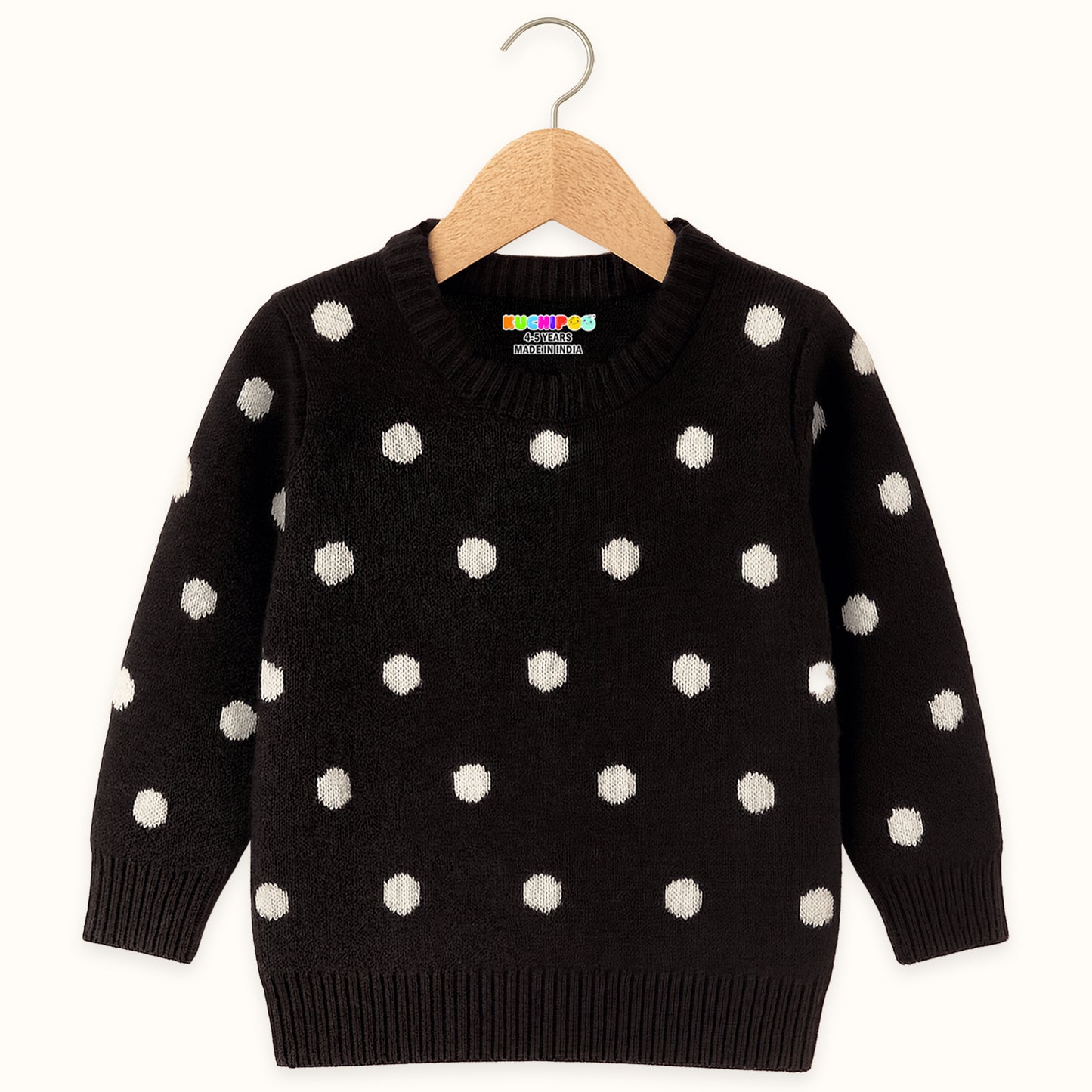 Kuchipoo Girls' Winter Wear Knitted Sweater | Full Sleeves Warm Pullover | Casual & Stylish Kids' Jumper