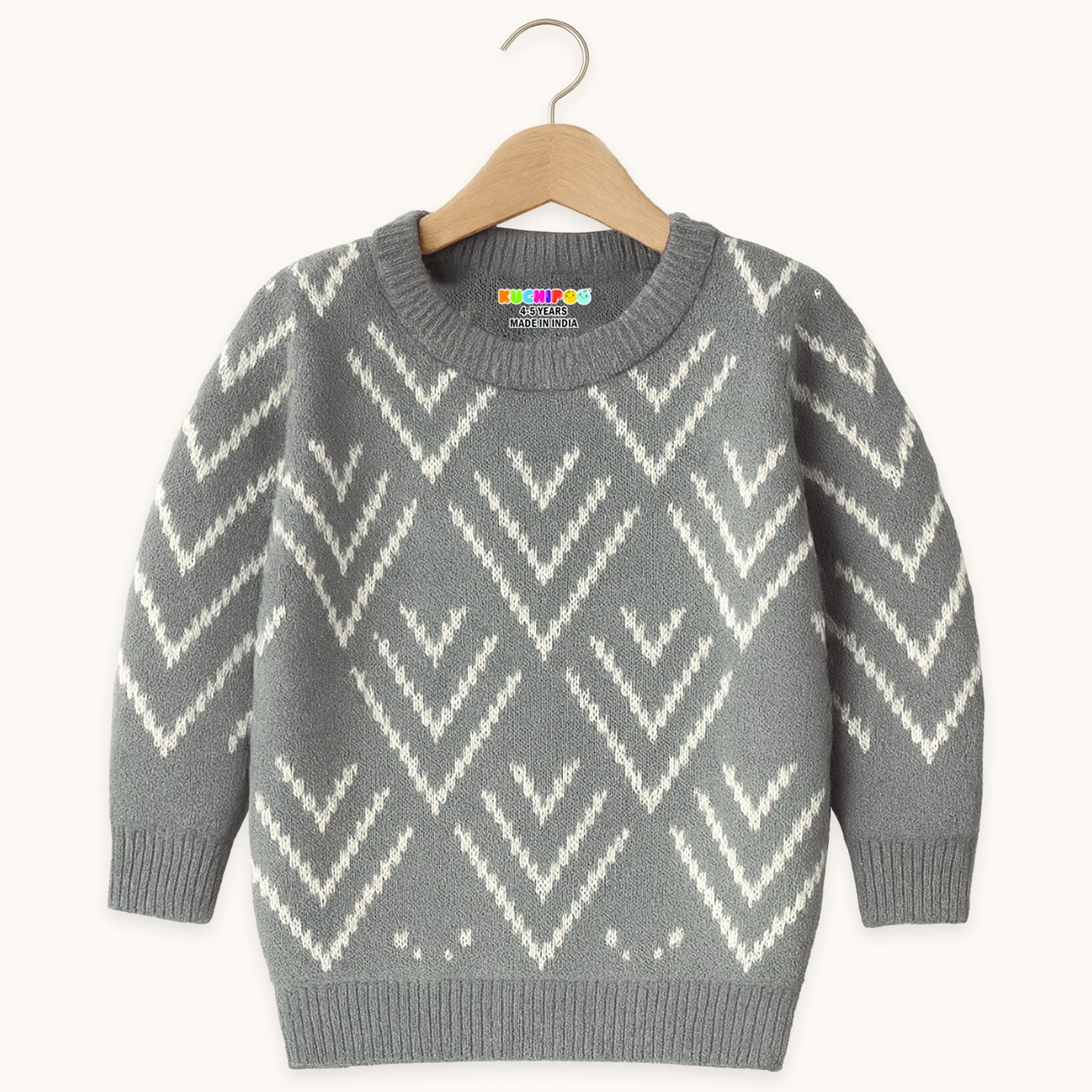 Kuchipoo Boys and Girls ' Winter Wear Knitted Sweater | Full Sleeves Warm Pullover | Casual & Stylish Kids' Jumper