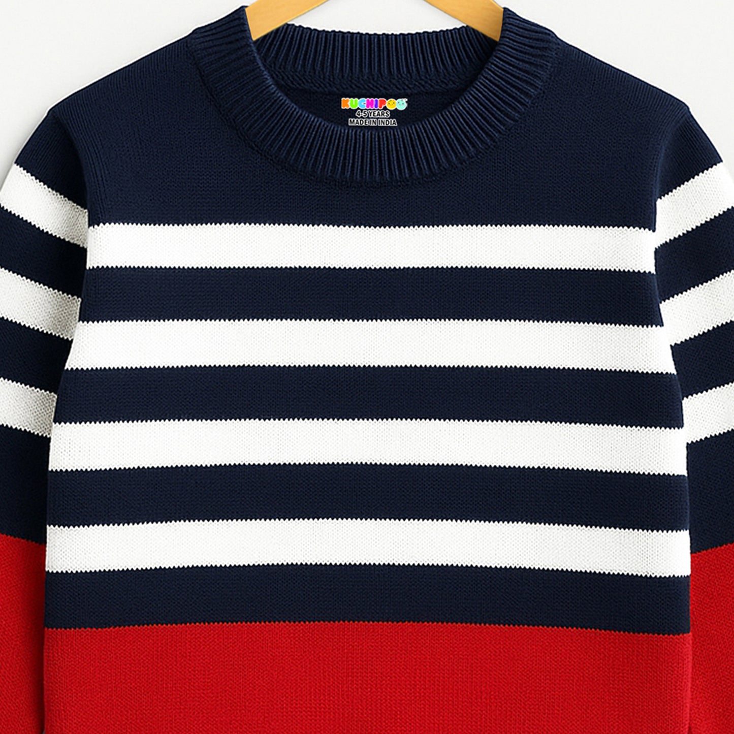 Kuchipoo Boys' Winter Wear Knitted Sweater | Full Sleeves Warm Pullover | Casual & Stylish Kids' Jumper