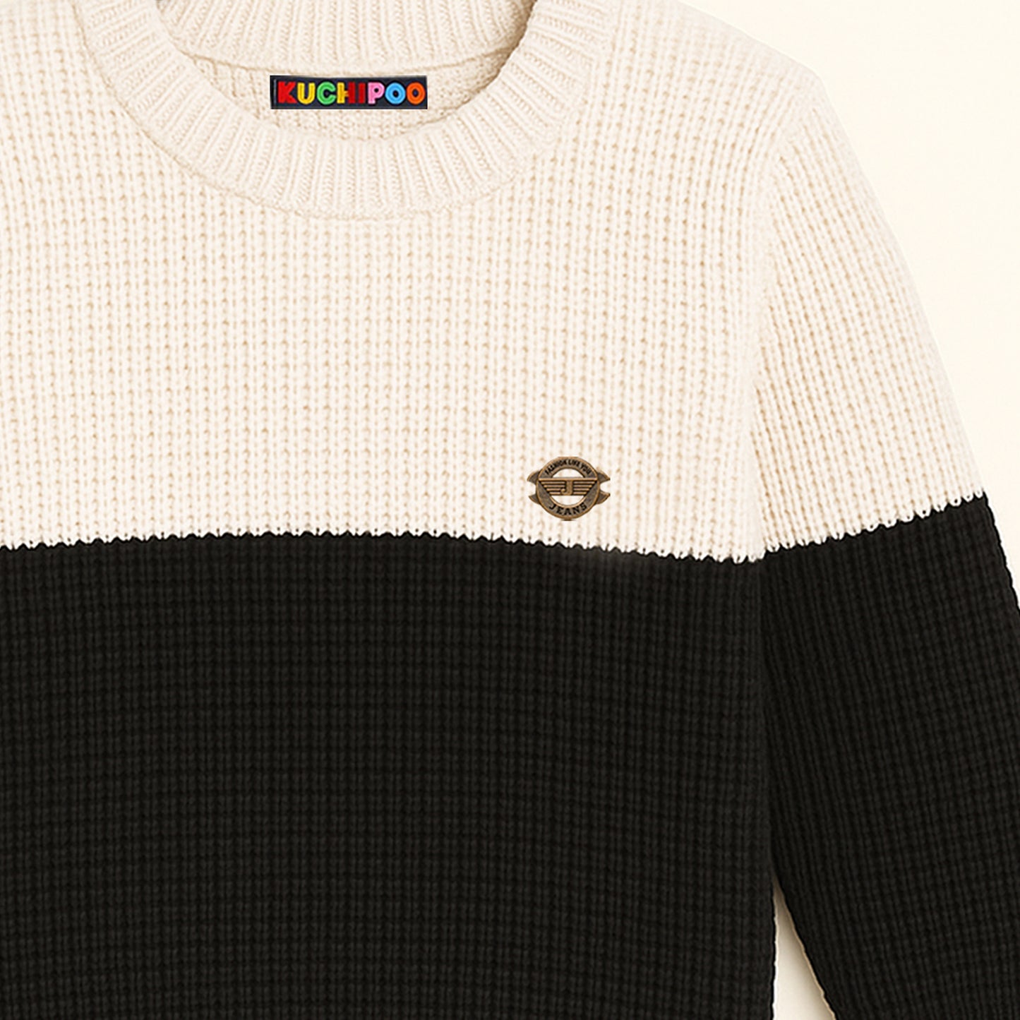 Kuchipoo Boys' Winter Wear Knitted Sweater | Full Sleeves Warm Pullover | Casual & Stylish Kids' Jumper