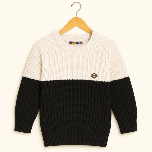 Kuchipoo Boys' Winter Wear Knitted Sweater | Full Sleeves Warm Pullover | Casual & Stylish Kids' Jumper