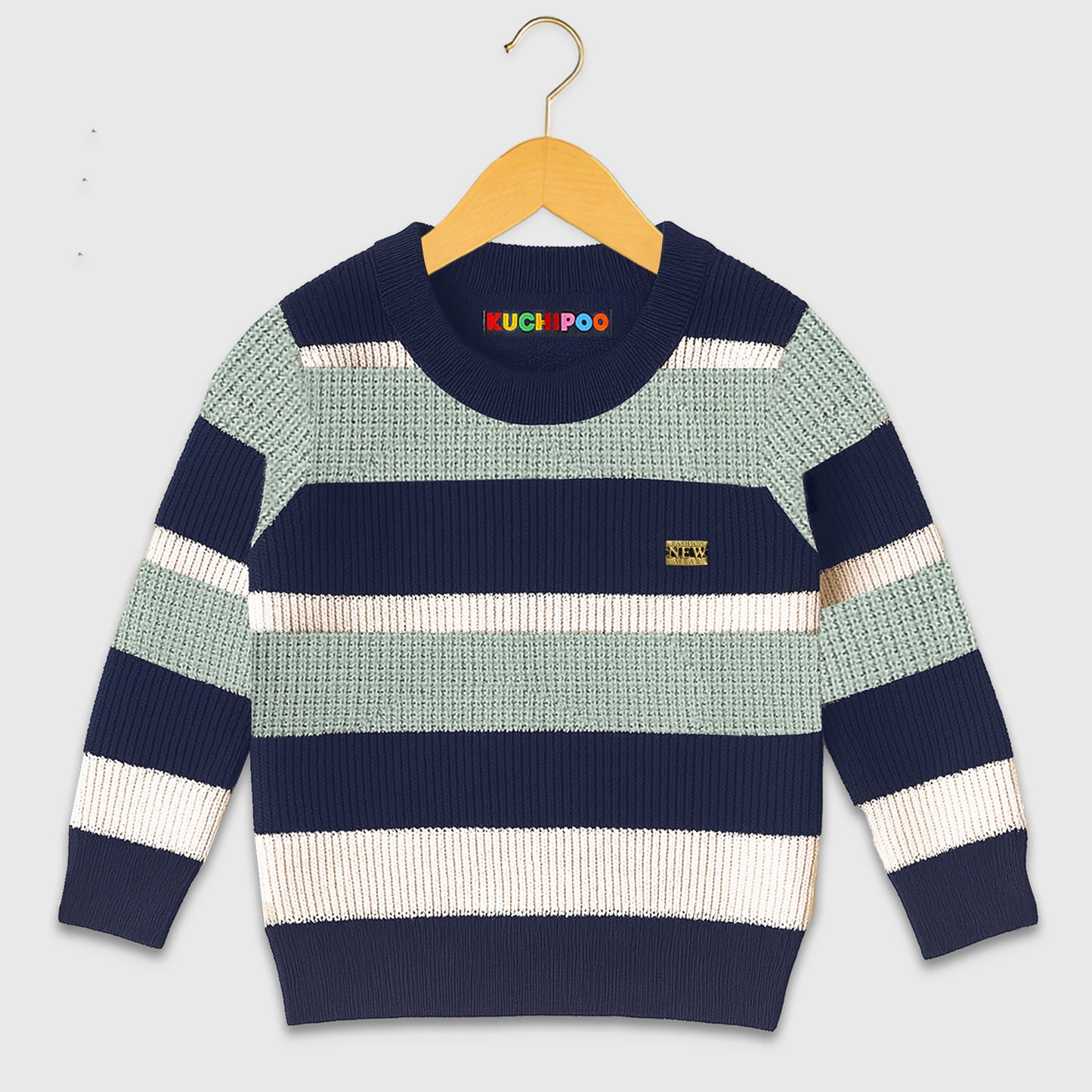 Kuchipoo Boys' Winter Wear Knitted Sweater | Full Sleeves Warm Pullover | Casual & Stylish Kids' Jumper