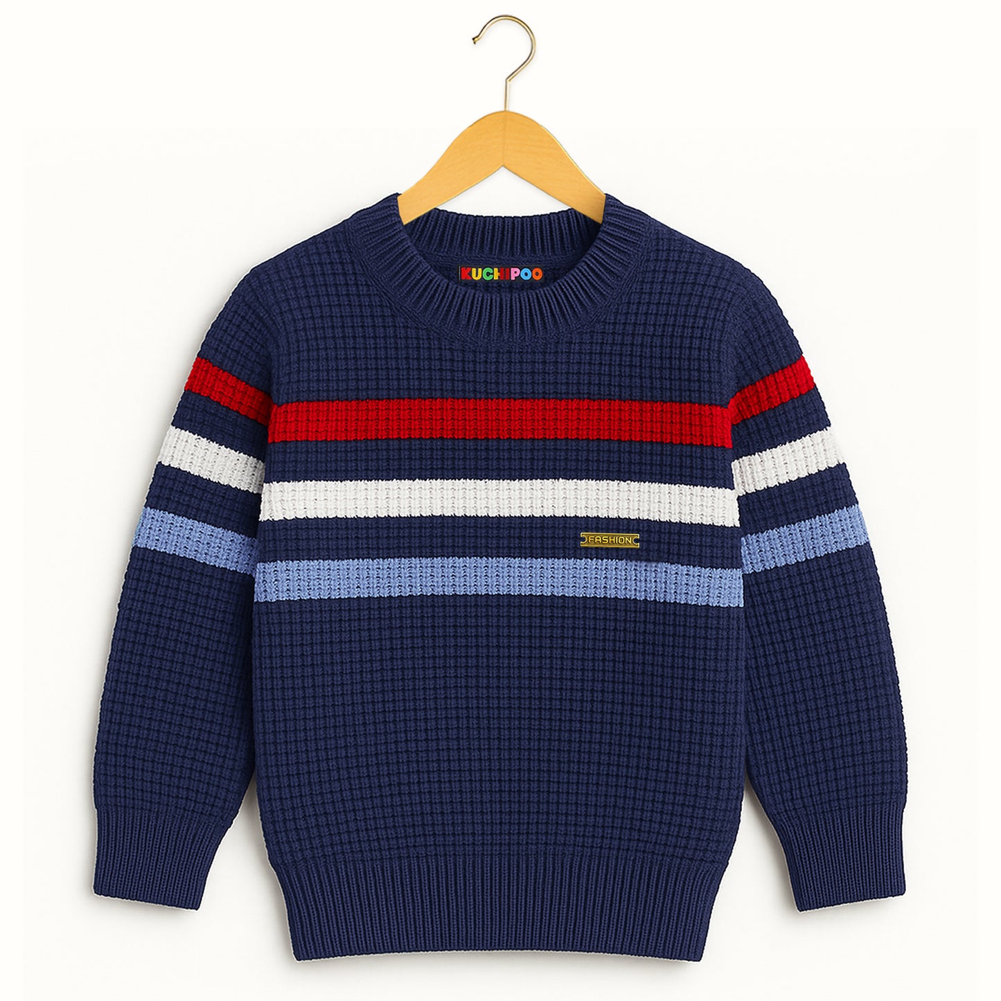 Kuchipoo Boys' Winter Wear Knitted Sweater | Full Sleeves Warm Pullover | Casual & Stylish Kids' Jumper