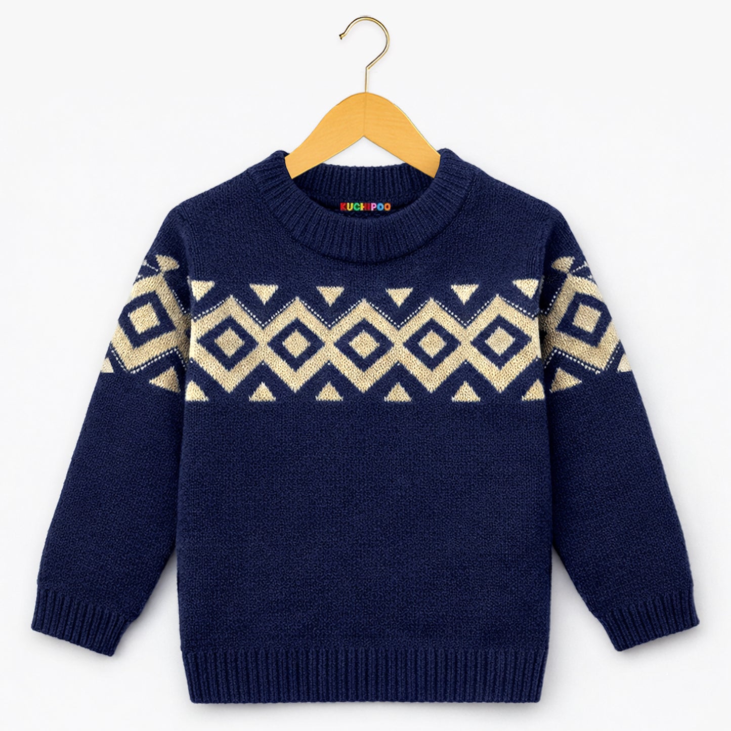 KUCHIPOO Boys' Winter Wear Knitted Sweater | Full Sleeves Warm Pullover | Casual & Stylish Kids' Jumper