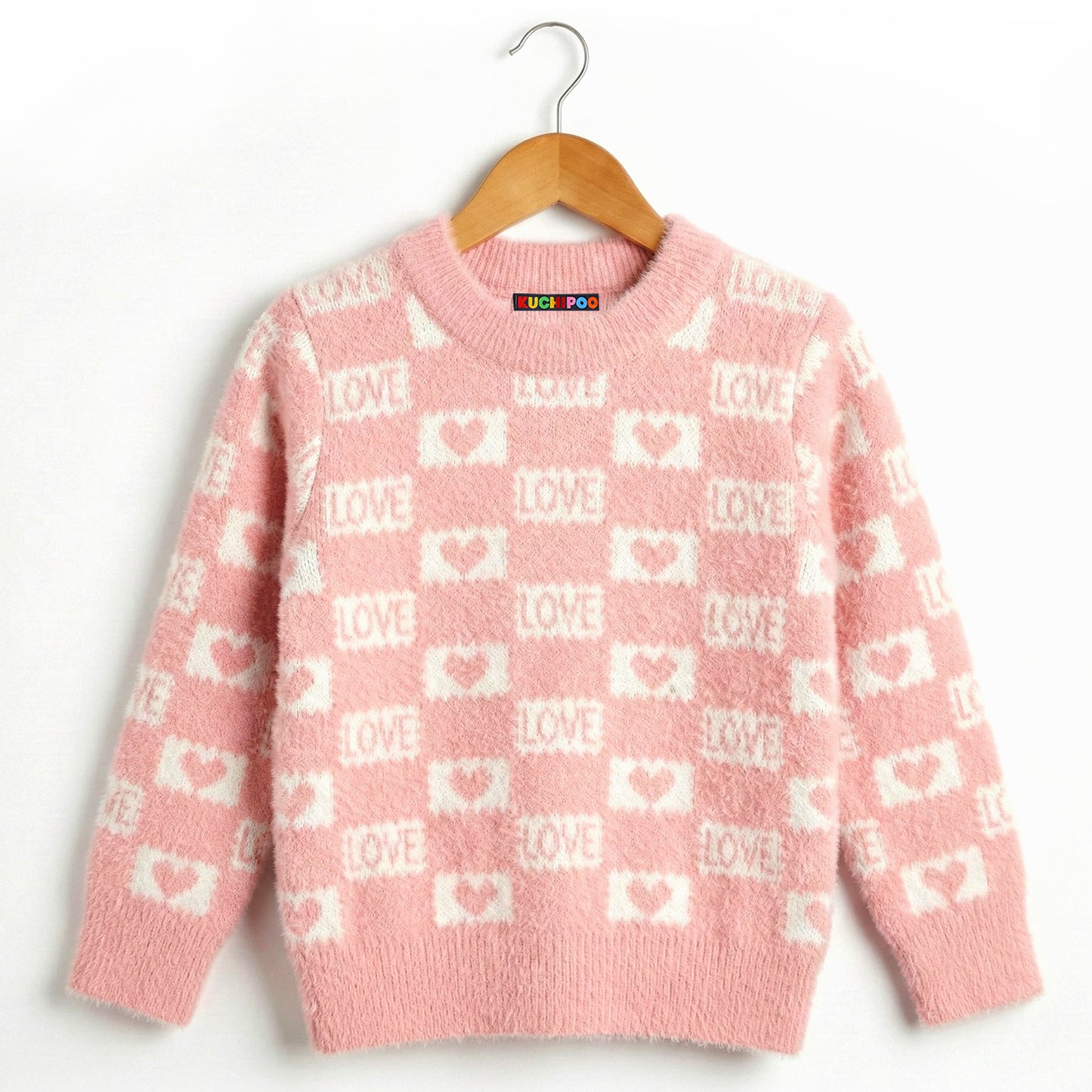 Kuchipoo Girls' Winter Wear Knitted Sweater | Full Sleeves Warm Pullover | Casual & Stylish Kids' Jumper