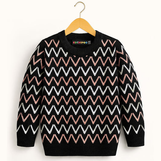 Kuchipoo Boys' Winter Wear Knitted Sweater | Full Sleeves Warm Pullover | Casual & Stylish Kids' Jumper