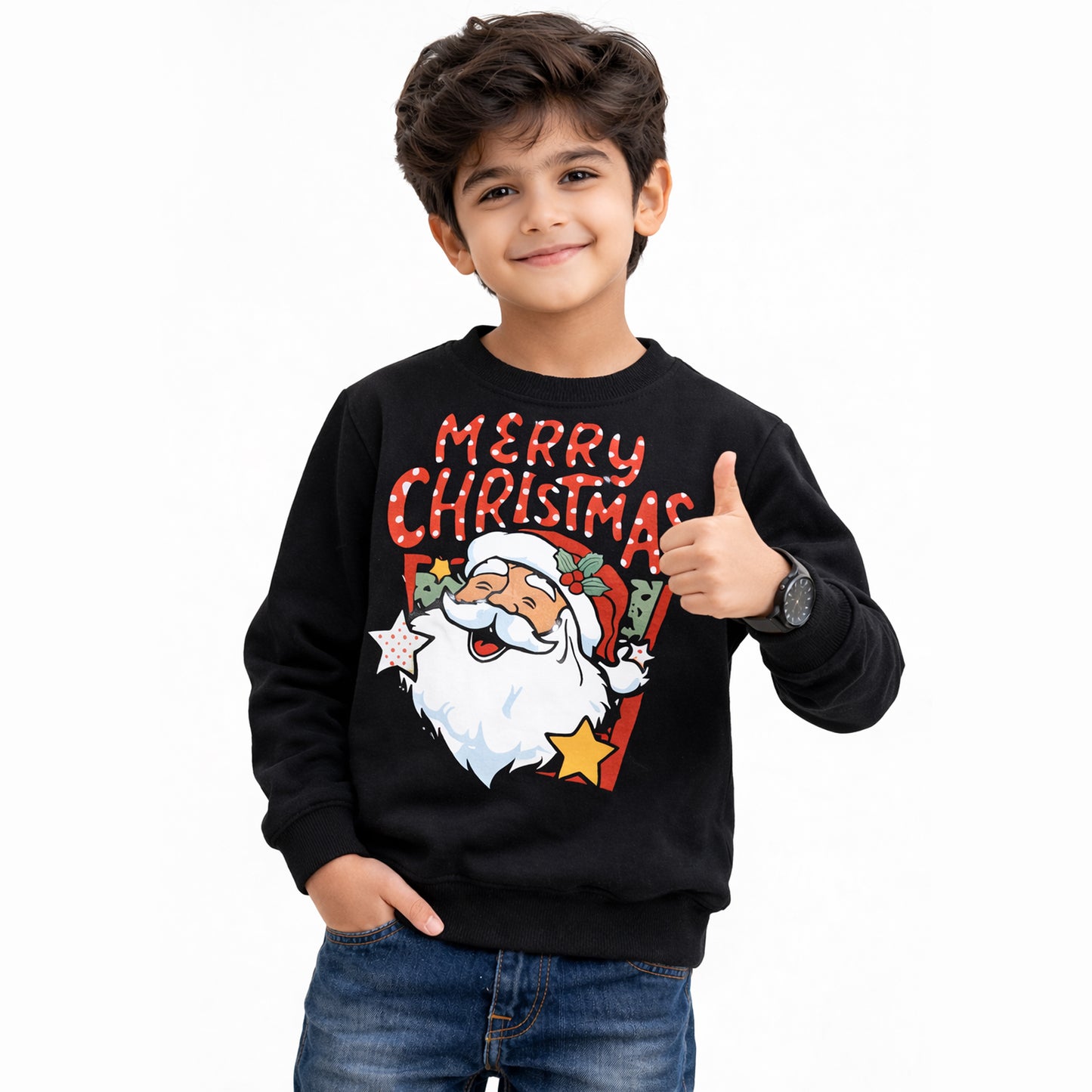 KUCHIPOO Boys and Girls Santa Claus Sweatshirt