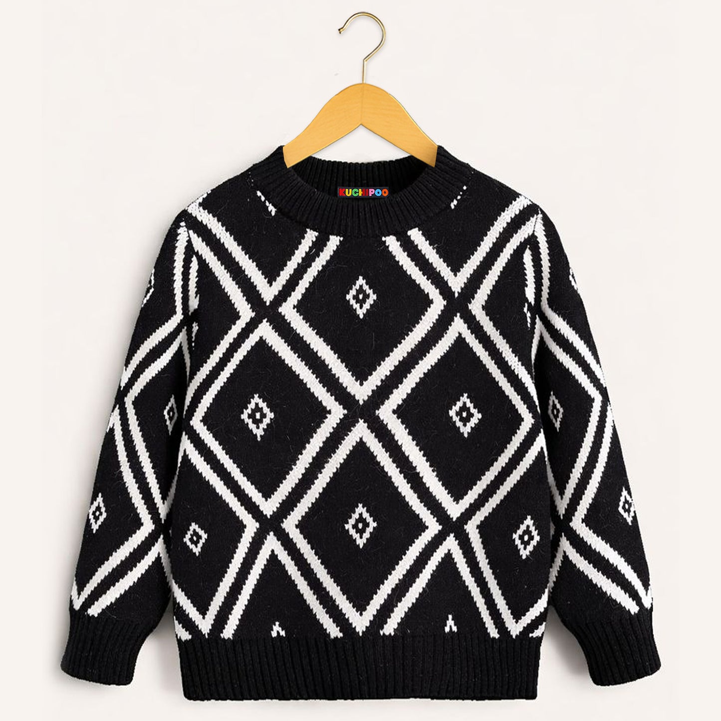 Kuchipoo Boys' Winter Wear Knitted Sweater | Full Sleeves Warm Pullover | Casual & Stylish Kids' Jumper