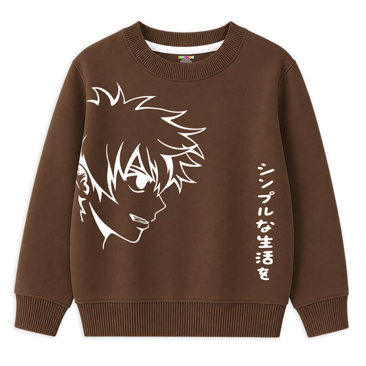 Kuchipoo Boys Regular Fit Graphic Printed Full Sleeve Round Neck Winterwear Sweatshirt