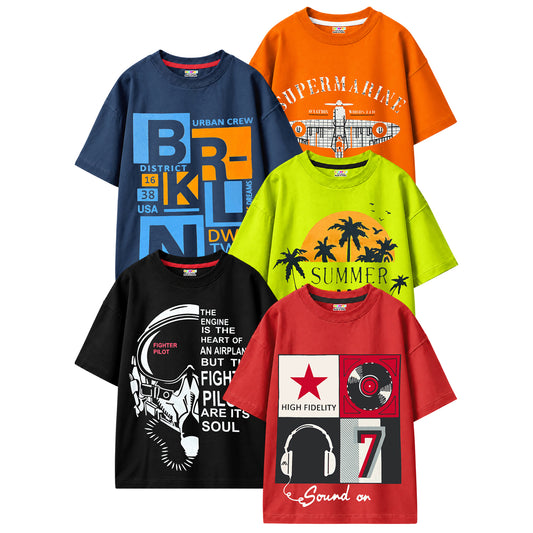 KUCHIPOO Boys Half Sleeves T-Shirts