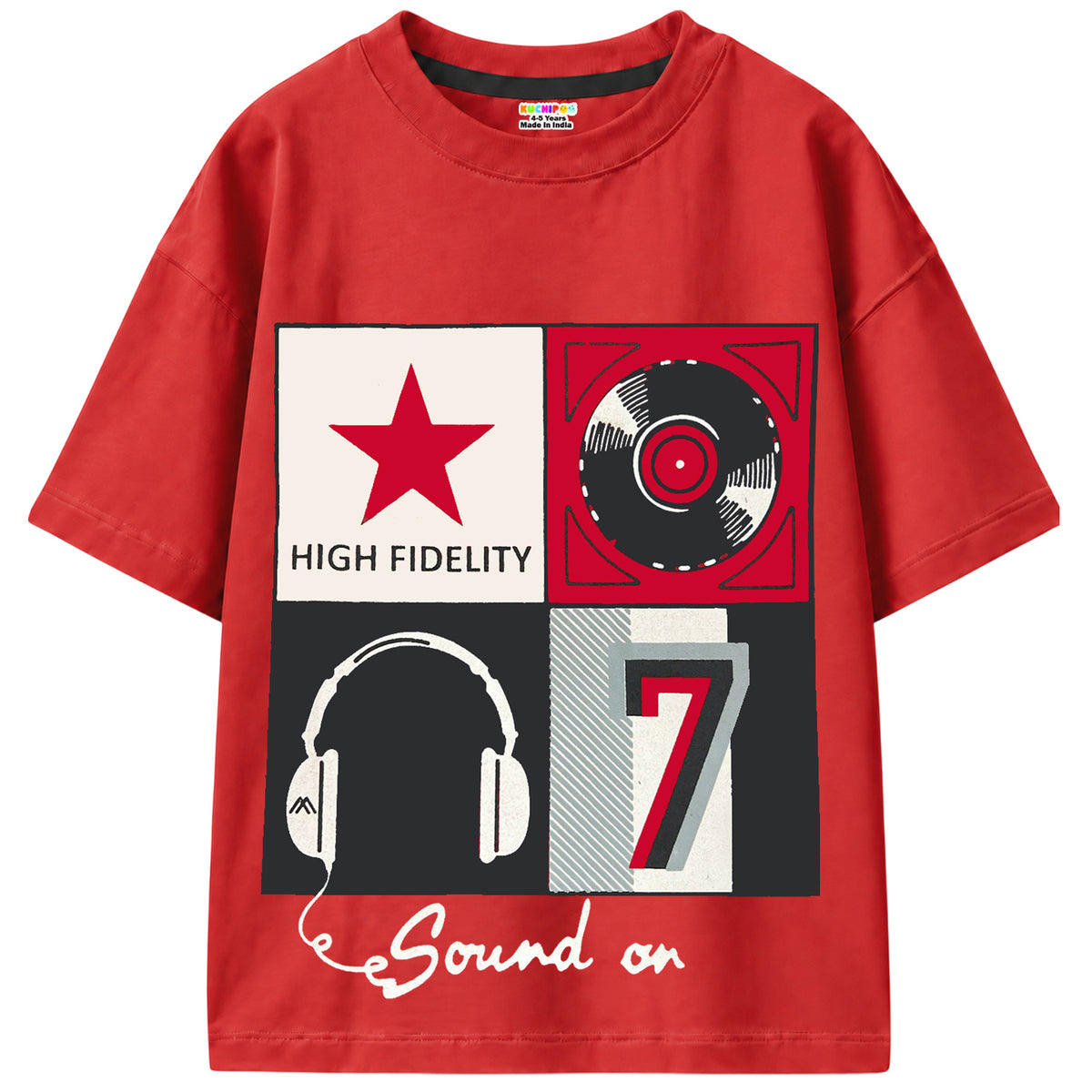 KUCHIPOO Boys Half Sleeves T-Shirts