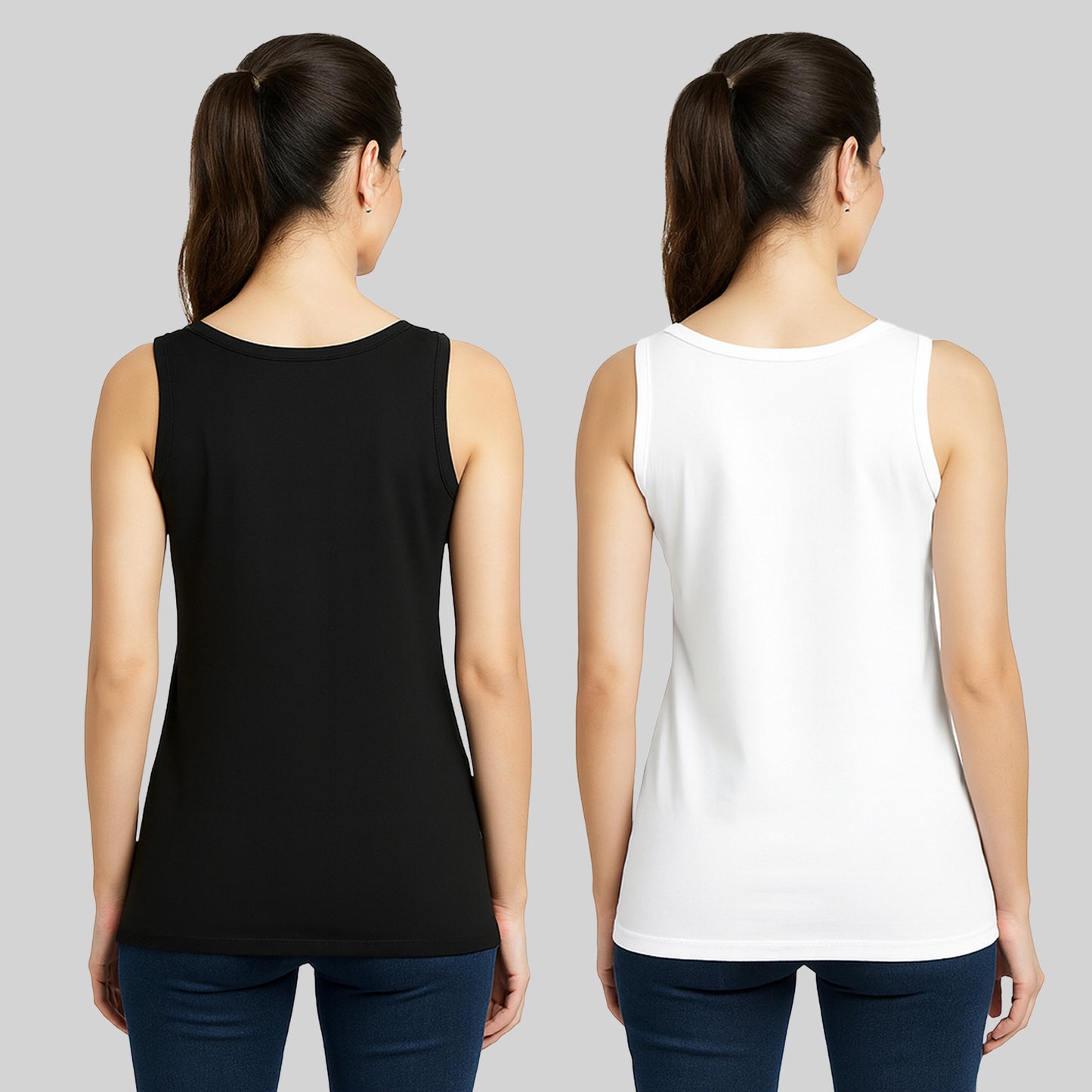 Kuchipoo Women's Sleeveless Winterwear Thermal Innerwear | Soft Stretchable Cotton Blend Tunic for Everyday Comfort - Pack of 2