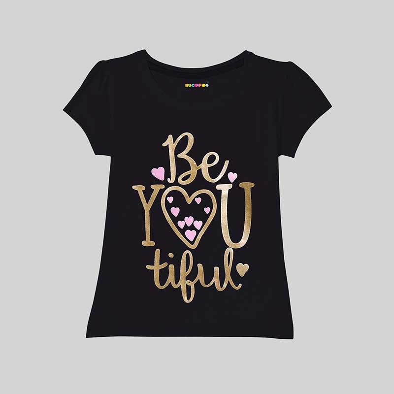 KUCHIPOO Girls Half Sleeves T-Shirts