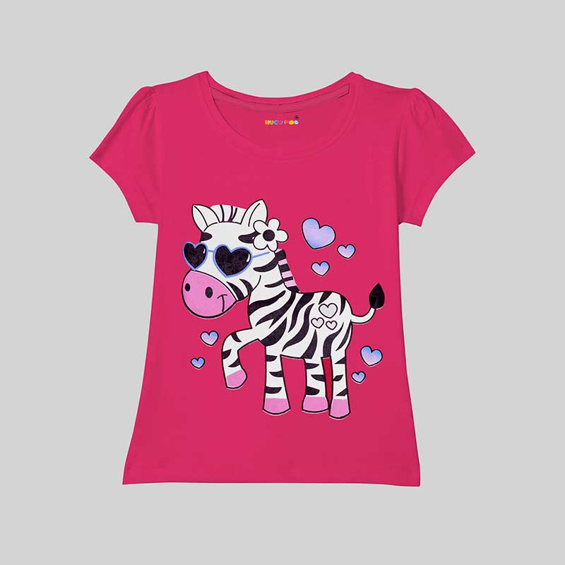 KUCHIPOO Girls Half Sleeves T-Shirts