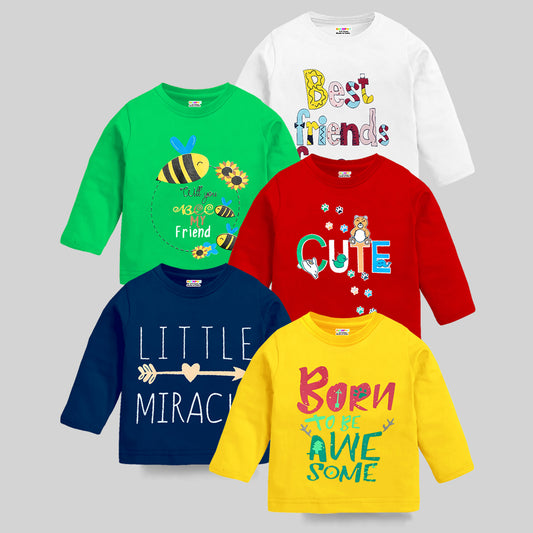 KUCHIPOO Baby Boys and Baby Girls Full Sleeves T-Shirts