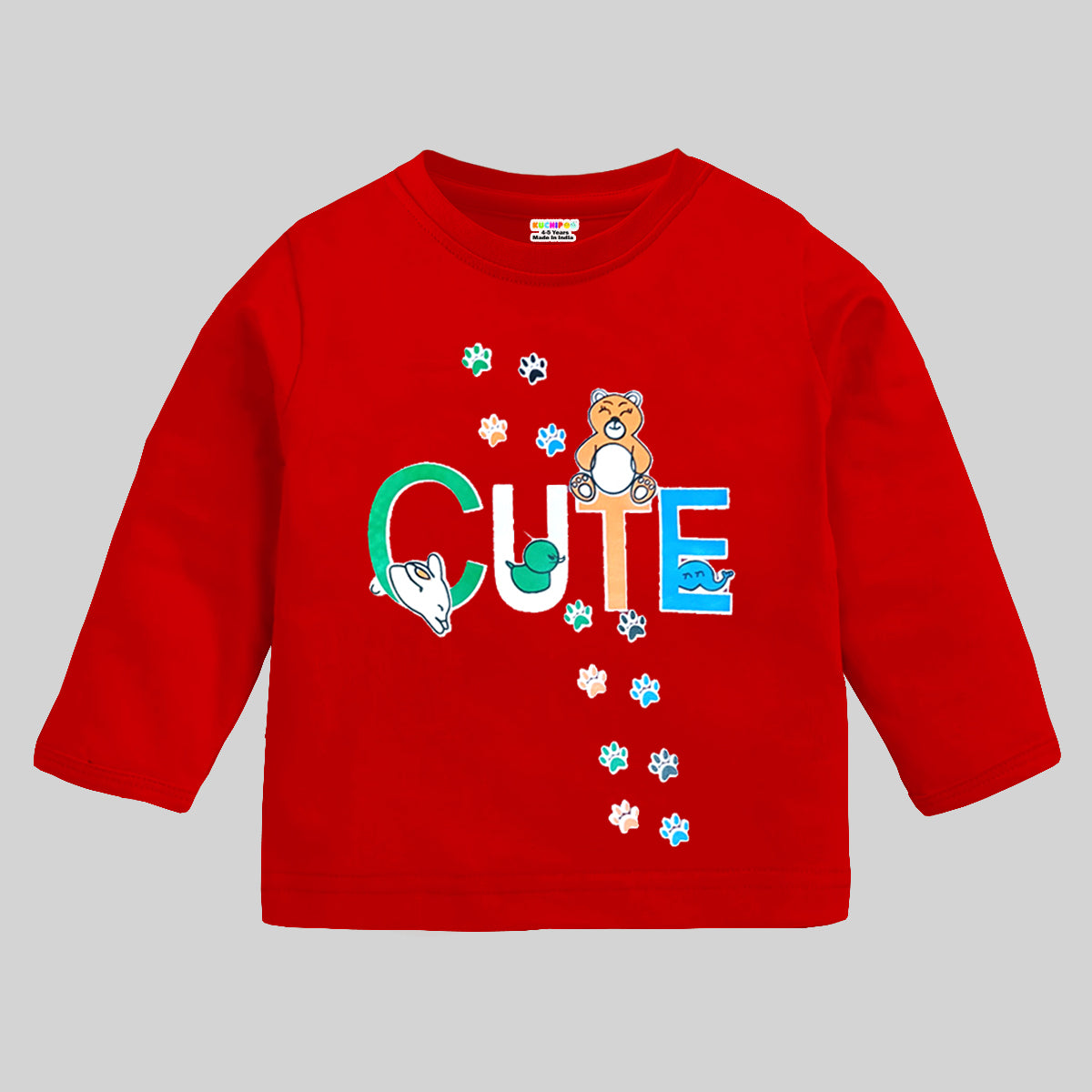 KUCHIPOO Baby Boys and Baby Girls Full Sleeves T-Shirts