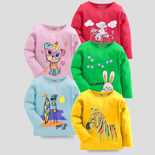 KUCHIPOO Girls Full Sleeves  T-Shirts