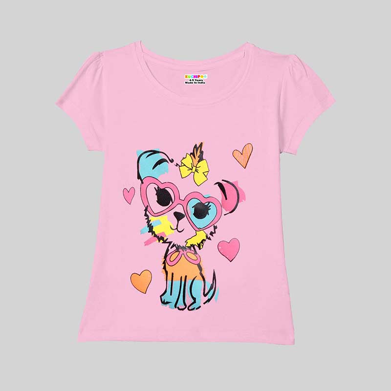KUCHIPOO Girls Half Sleeves T-Shirts