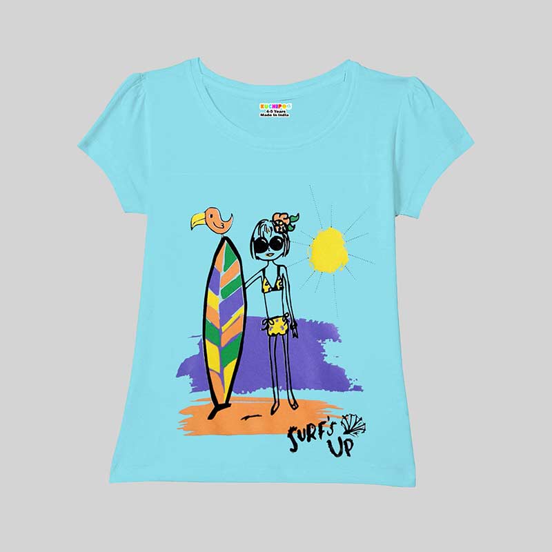 KUCHIPOO Girls Half Sleeves T-Shirts