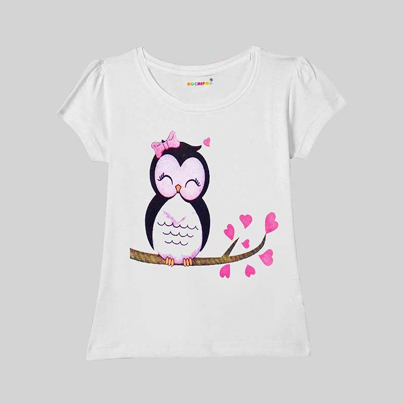KUCHIPOO Girls Half Sleeves T-Shirts