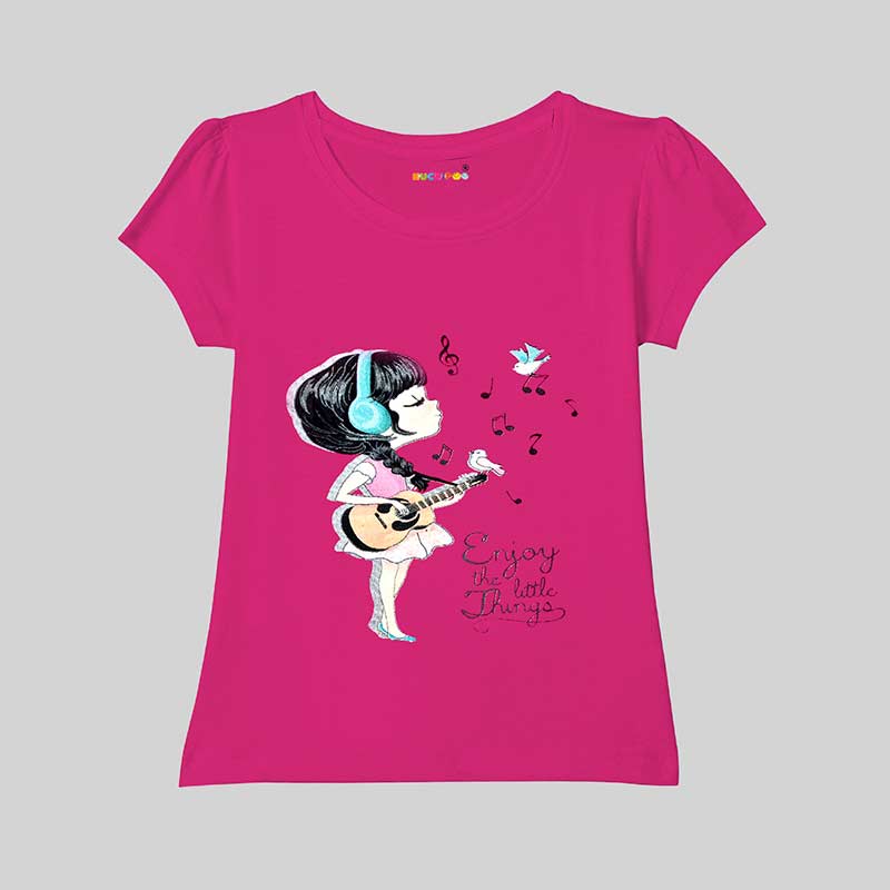 KUCHIPOO Girls Half Sleeves T-Shirts