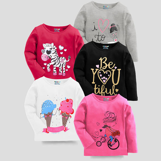 KUCHIPOO Girls Full Sleeves T-Shirts