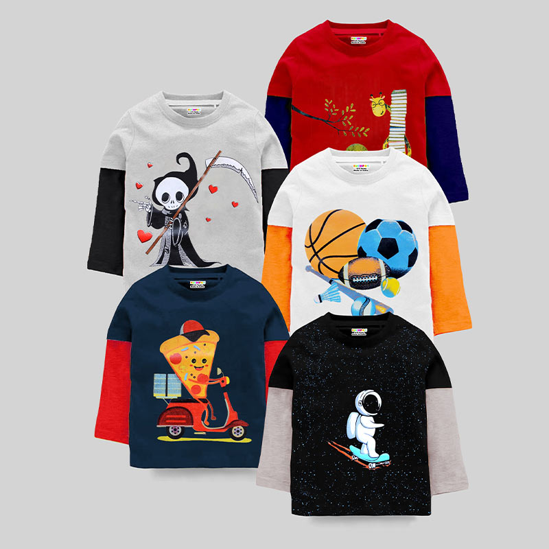 KUCHIPOO Boys Full Sleeves T-Shirts