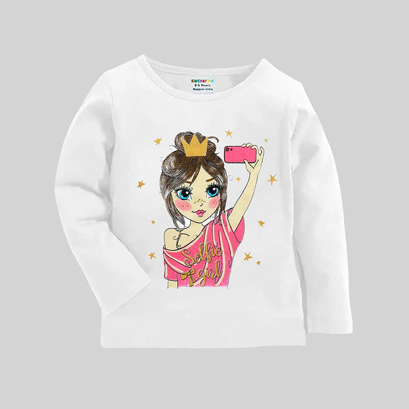 KUCHIPOO Girls Full Sleeves T-Shirts