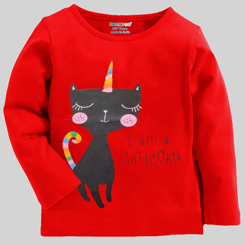 KUCHIPOO Girls Full Sleeves T-Shirts