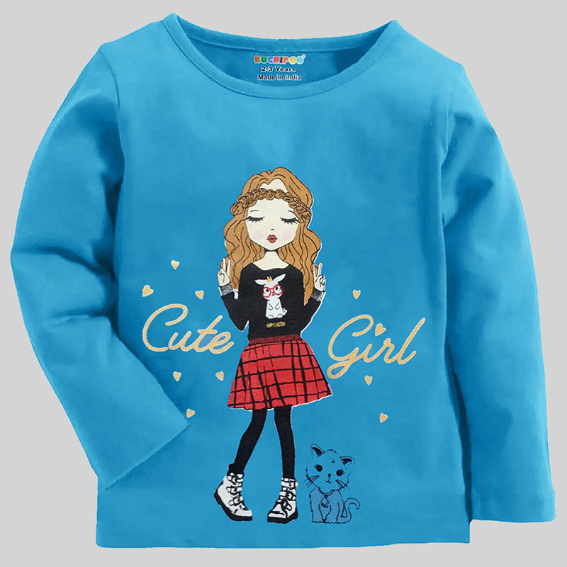 KUCHIPOO Girls Full Sleeves T-Shirts