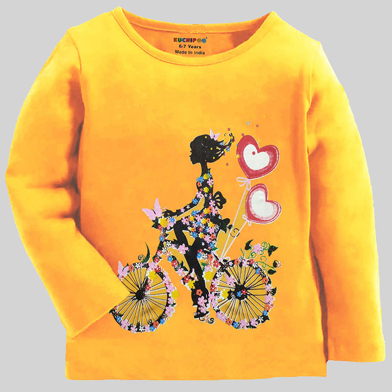 KUCHIPOO Girls Full Sleeves T-Shirts