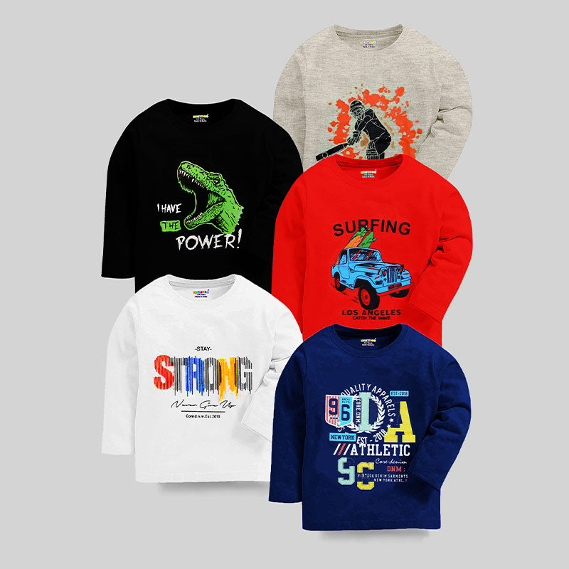 KUCHIPOO Boys Full Sleeves T-Shirts