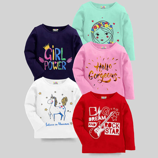 KUCHIPOO Girls Full Sleeves T-Shirts