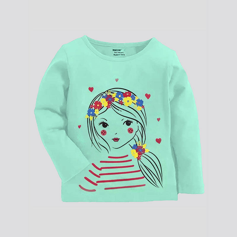 KUCHIPOO Girls Full Sleeves T-Shirts