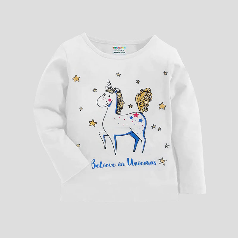 KUCHIPOO Girls Full Sleeves T-Shirts