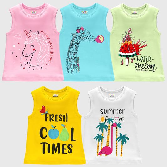 Kuchipoo Girls Sleeveless T-Shirts