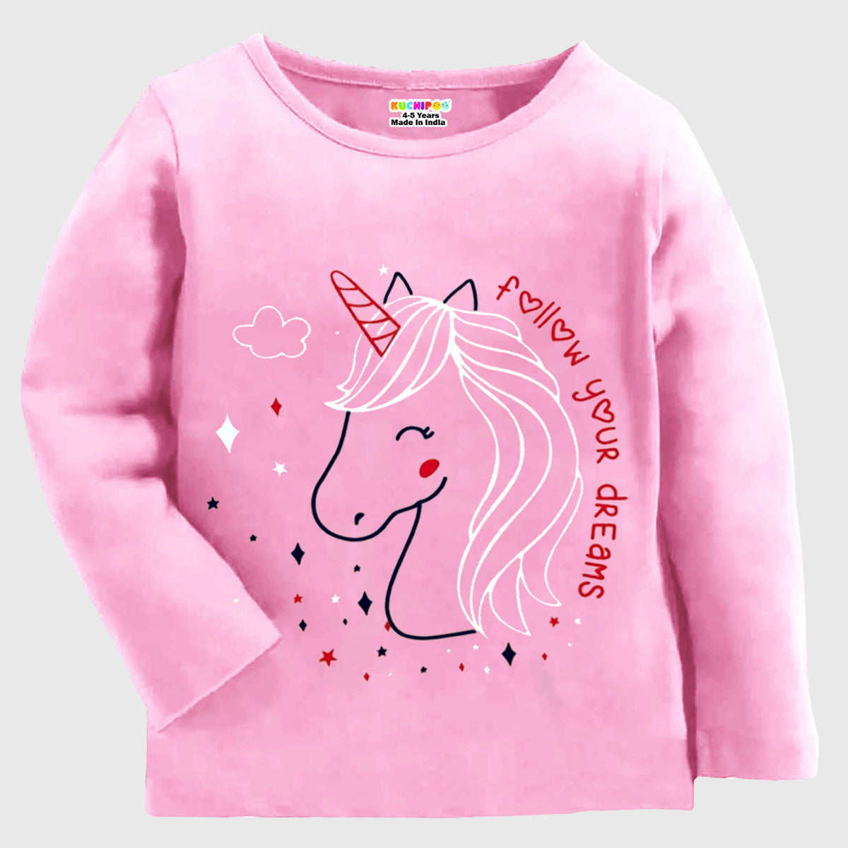 KUCHIPOO Girls Full Sleeves T-Shirts