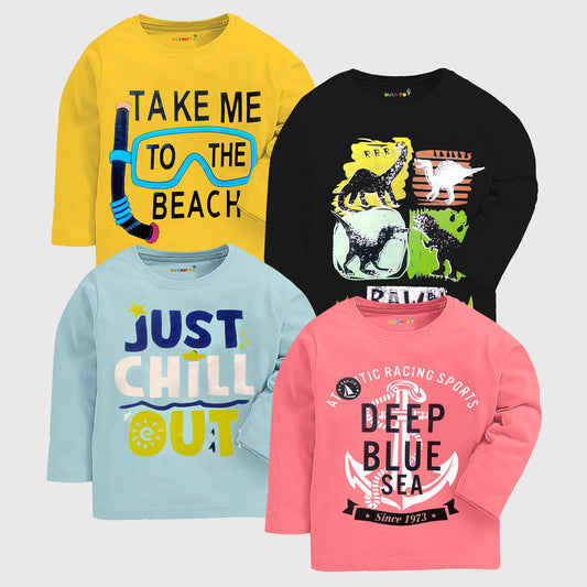 KUCHIPOO Boys  Full Sleeves T-Shirts