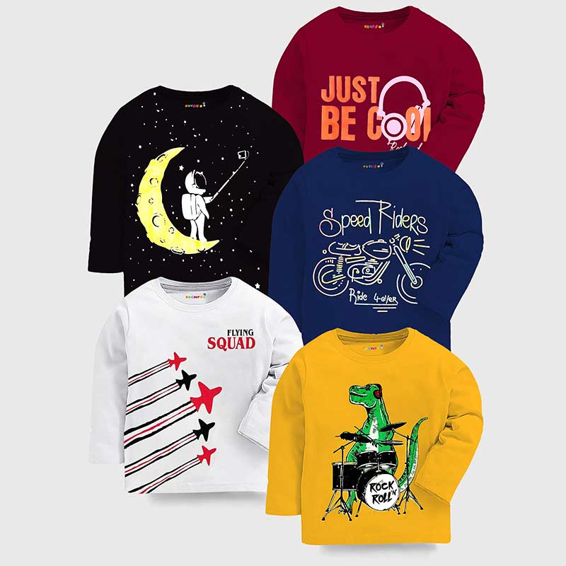 KUCHIPOO Boys Full Sleeves  T-Shirts