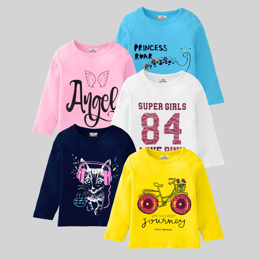 KUCHIPOO Girls Full Sleeves T-Shirts