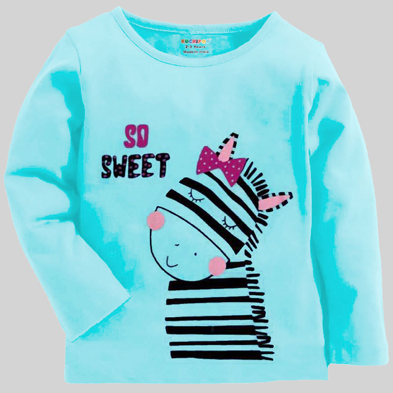 KUCHIPOO Girls Full Sleeves T-Shirts