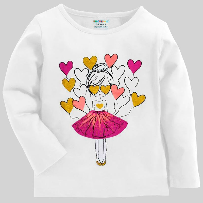 KUCHIPOO Girls Full Sleeves T-Shirts