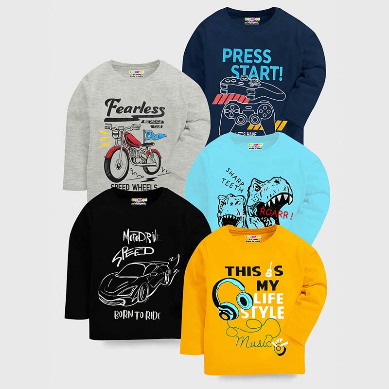 KUCHIPOO Boys Full Sleeves T-Shirts