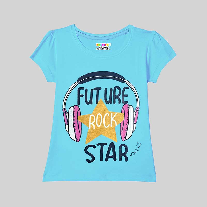 KUCHIPOO Girls Half Sleeves T-Shirts