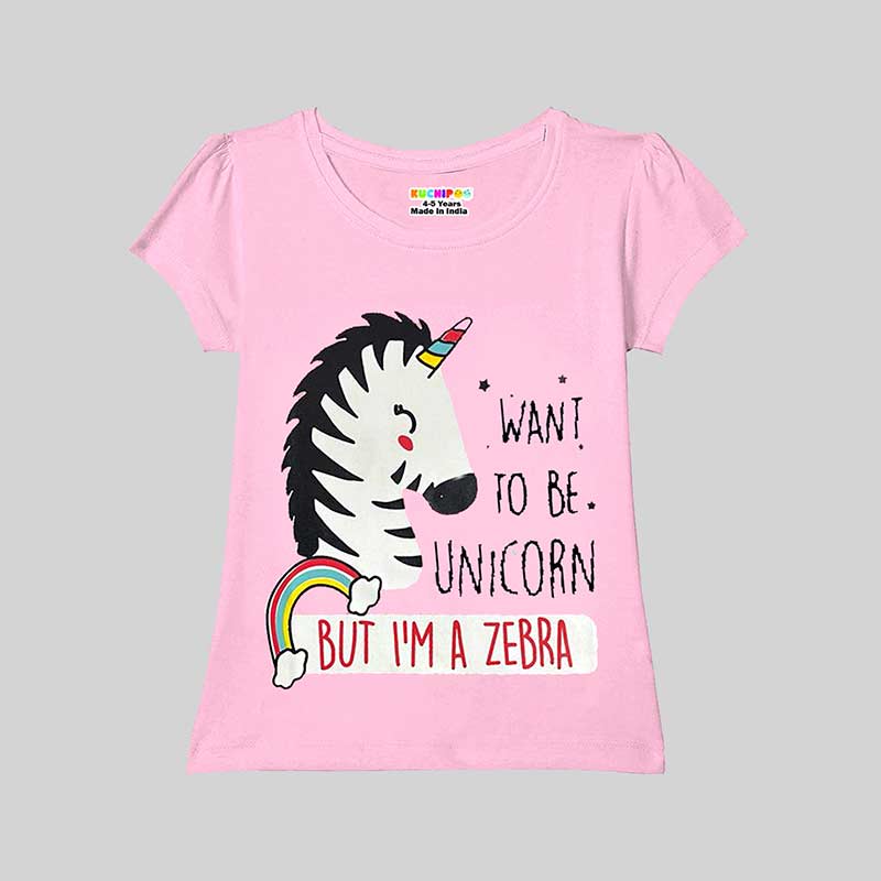 KUCHIPOO Girls Half Sleeves T-Shirts