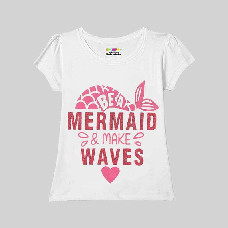 KUCHIPOO Girls Half Sleeves T-Shirts